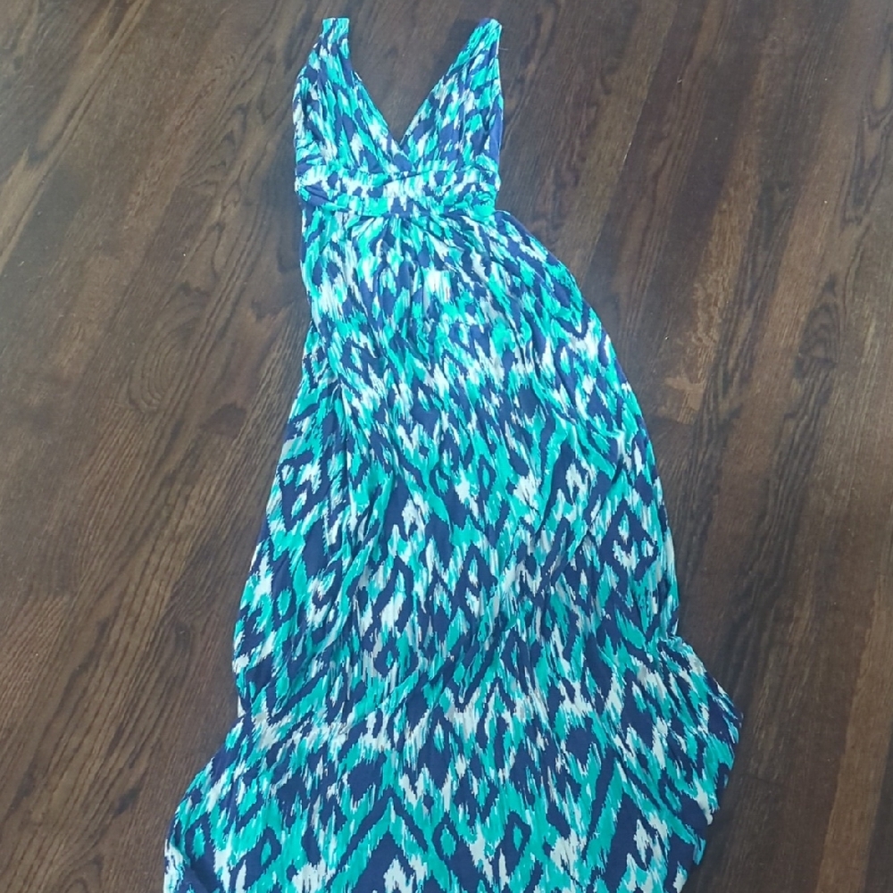 Tart Blue Sleeveless Halter Maxi Sundress